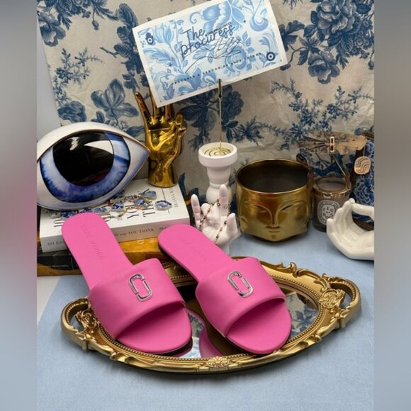 🆕 MARC JACOBS 🧿 NWOB The Snapshot Slide, Bow Pink - Sz 40 US 10 - Picture 3 of 15